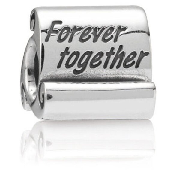 Pandora Jewelry - PANDORA Forever Together Scroll Charm Authentic Silver Romance Love Family